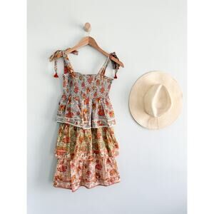 Zimmermann | NWT Girls Andie Shirred Tiered Dress Spliced Floral | Sz  8